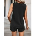 thumbnail image 5 of 2 Piece Short Set for Women Sleeveless Halter Tank Top and Shorts Lounge Set Two Piece Summer Vacation Beach Set Black XL, 5 of 6