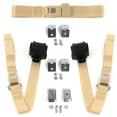 thumbnail image 1 of Standard 2 Point Tan Retractable Bench Seat Belt Kit with Bracketry for 1950-1954 Nash Rambler - 3 Belts, 1 of 1