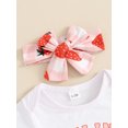 thumbnail image 5 of Bagilaanoe 2pcs Newborn Baby Girl Shorts Set Short Sleeve Letter Print Romper Tops + Ruffled Shorts + Headband 3M 6M 12M 18M Infant Casual Summer Clothes, 5 of 8
