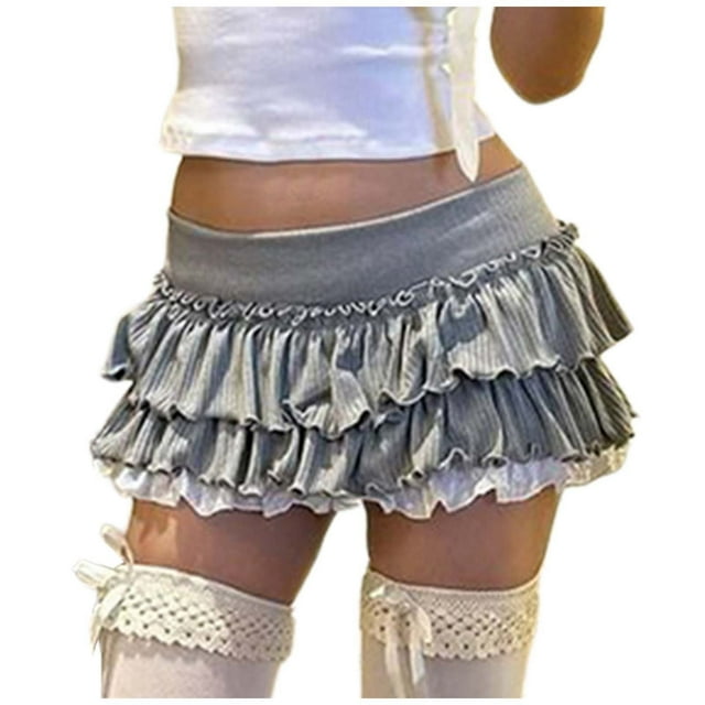 Robes d'Été Double Couche Taille Haute Style Ballet Doux avec Robe Grande Taille Gris m