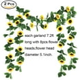 thumbnail image 2 of ZOELNIC 7.2ft/pc Artificial Sunflower Garland Sunflower Heads Silk Flower Ivy Vine Garland Sunflower Decor for Home Kitchen Wedding Arch Baby Shower Decor, 2 of 9