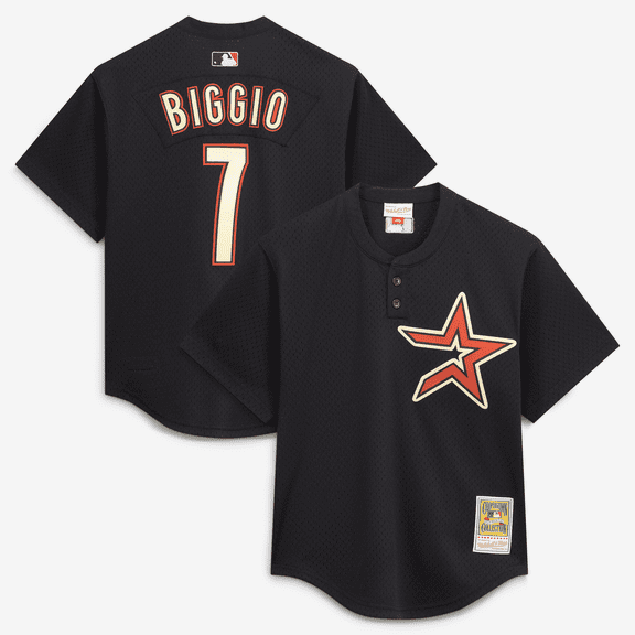 Men's Mitchell & Ness Craig Biggio Black Houston Astros Authentic Batting Practice Jersey
