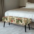 thumbnail image 2 of Whosucclay Rose Floral Butterfly Print Stretch Dining Bench Cover Wear Resistant Dining Chair Slipcovers for Living Room, Bedroom, Kitchen Removable Bench Seat Cushion Covers Seat Protector, 2 of 7