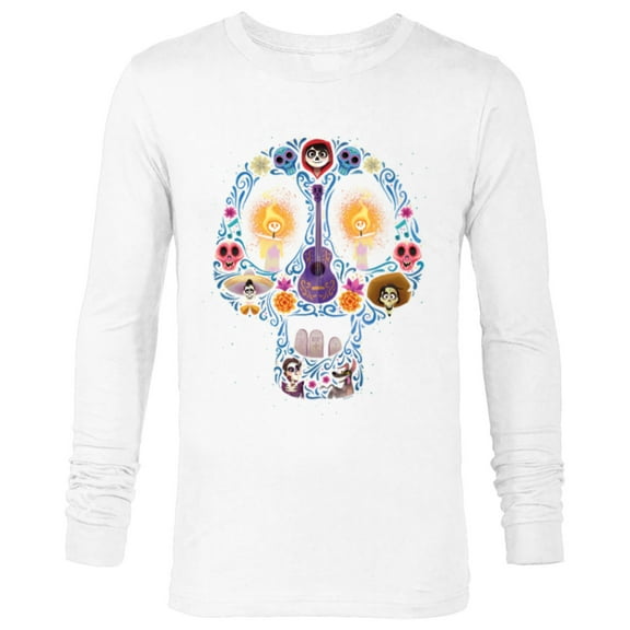 Disney PIXAR Coco Land of the Dead Silhouette - Long Sleeve T-Shirt for Men - Customized-White