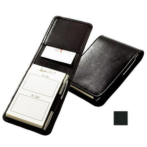 Raika VI 128 BLK Card Note Taker Case with Pen - Black