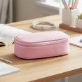 thumbnail image 4 of allydrew Simple Large Capacity Double Compartment Pencil Case, Pencil Pouch for Stationery Tools, Pink, 4 of 5