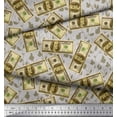 thumbnail image 2 of Soimoi Silk Fabric Dollar Currency Note & Leaves Fabric Prints by Yard 42 Inch Wide, 2 of 3