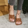 thumbnail image 3 of THDHVS Sandals for Women,Women's Fashion and Casual Summer Solid Color Open Toe Beach Slippers Brown, 3 of 5