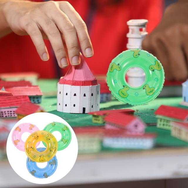 Mini Swim Ring Props for Swim in Assorted Color PP Material 15pcs Multifunctional Decorations