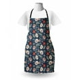 thumbnail image 3 of Floral Apron, Oriental Blossom Motifs Boho Classic Petals Shabby Retro Vintage Art, Unisex Kitchen Bib with Adjustable Neck for Cooking Gardening, Adult Size, Night Blue and Multicolor, by Ambesonne, 3 of 4