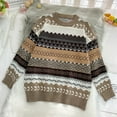 thumbnail image 2 of Vedolay Women's 2023 Sweaters Women's Oversized Deep V Neck Sweaters Long Sleeve Knitted Pullover Sweater,Brown M, 2 of 5