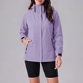 thumbnail image 2 of Windbreaker Jacket for Women Detachable Hooded Windproof and Waterproof Jacket with Pockets Solid Color Hooded Zip Up Casual Lightweight Hiking Travel Jackets, 2 of 6