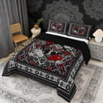 thumbnail image 2 of Erosebridal Tree of Life Full Size Comforter Sets, Bohemian Aztec Mandala Bedding Sets, Black Gray Red, Black Reversible 3-Piece, 1 Comforter and 2 Pillowcases, 2 of 6