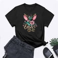 thumbnail image 2 of VBTAPA Easter Bunny T Shirt Womens Cute Rabbit Graphic Tee Shirts Trendy Casual Short Sleeve Crewneck Tops Lightning Sales Black L, 2 of 6