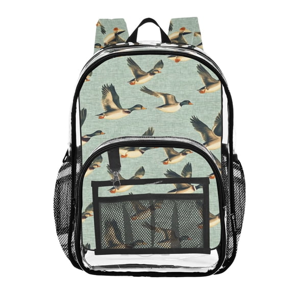 ALAZA Clear Backpack Ducks Flying PVC Transparent BookBag