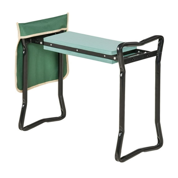 Garden Kneeler Seat with Tool Pouch - Folding Garden Kneeling Bench for Outdoor Work - 330lbs Capacity - Ergonomic Design for Comfort & Easy Storage