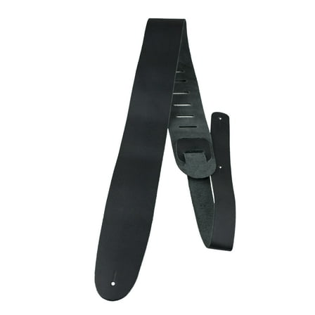 Perris 2.5" Basic Leather Black Guitar Strap, Fully Adjustable From 44.5" to 53"