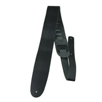 Perris 2.5" Basic Leather Black Guitar Strap, Fully Adjustable From 44.5" to 53"