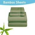 thumbnail image 2 of Comfylife Full Size Bed Sheet Set ,Bamboo Derived Rayon -Deep Pockets, Moisture Wicking, No Fading, Softer Than Cotton - 4 Pieces- Green, 2 of 5