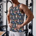 thumbnail image 5 of Gukieu Garden Gnomes Print Men's Quick Dry Fitness Vest, Round Neck Sleeveless Fitness Bodybuilding Top-4X-Large, 5 of 7