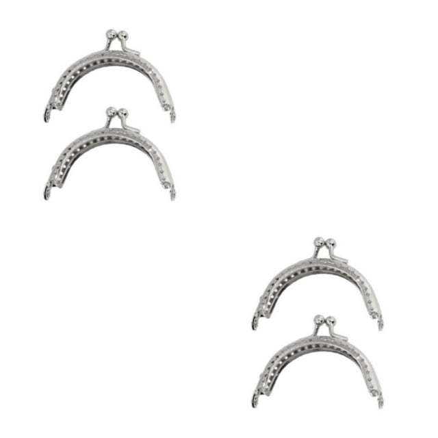 tssuouriy 2piece Metal Purse Frame Kiss Clasp Lock For Easy DIY Crafts Metal Frame Kiss Clasp Lock Made With Plastic Widely Used silver 6.5CM 2Set