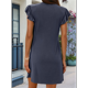 thumbnail image 5 of Vestido Tipo Chaleco Holgado con Mangas de y Escote en V Profundo para Mujer, Azul Marino, Talla M, 5 of 6