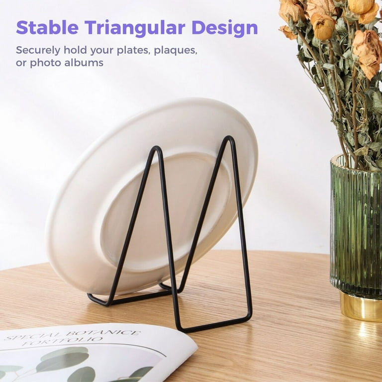 10 Packs Plate Stands for Display, Simple Display Stands, Metal