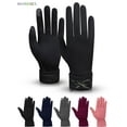 thumbnail image 2 of BadPiggies Elegant Bow Gloves For Women, Winter Warm Touchscreen Texting Fleece Lined Driving Motorcycle Dress Gloves (Black), 2 of 7