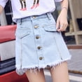 thumbnail image 5 of Falda corta de mezclilla para mujer, moda de verano 2020, faldas, pantalones vaqueros cortos de cintura alta, pantalones vaqueros de S-XXL con botones para mujer, 5 of 5