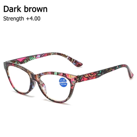 Fashion +1.0~+4.0 Vision Care PC Frame Anti Blue-ray Far Sight Eyewear Presbyopic Eyeglasses Reading Glasses DARK BROWN STRENGTH +4.00