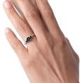 thumbnail image 5 of Gem Stone King 10K White Gold Green Mystic Topaz Black Diamond and White Diamond Accent 3-Stone Engagement Ring for Women (1.17 Cttw, Round 6MM, Gemstone November Birthstone, Size 9.5), 5 of 5