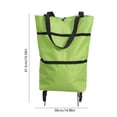 thumbnail image 3 of Foldable Shopping Tote Bag with Wheels, Expandable Rolling Grocery Cart with Metal Support Frame, Portable Reusable Market Bag for Supermarket Picnic Travel (Green), 3 of 7