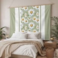 thumbnail image 3 of Sage Green Daisy Large Tapestry for Bedroom Wall Hanging Tapestry, Farmhouse Floral Green Striped Ceiling Backdrop Tapestries Poster Blanket Wall Decor for Teens Room Living Room Dorm 85" x 90", 3 of 8
