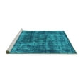 thumbnail image 2 of Ahgly Company Machine Washable Indoor Round Persian Turquoise Blue Bohemian Area Rugs, 7' Round, 2 of 4