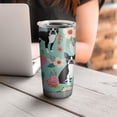 thumbnail image 4 of 20 Oz Green Boston Terrier and Flower Coffee Tumbler Double Wall Insulated Stainless Steel Water Bottle | Metal Reusable Thermoses Flask with Cup Cap | Leak & Sweat Proof with Anti-Dust Lid, 4 of 7