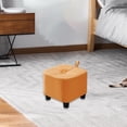 thumbnail image 4 of Taburete pequeño Taburete bajo Reposapiés Mueble sencillo con asa Reposapiés Puerta Naranja, 4 of 9