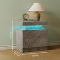 thumbnail image 2 of LED Nightstand Modern Bedside Table for Bedroom Night Stand with 2 Wood Drawers End Side Table with 16 Colors LED Strip for Bedroom, 2 of 12