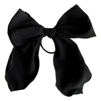 HEMOTON Chic Bowknot Hair Scrunchies for Everyday Wear Fabric Ponytail Holders in Black Size 2PCS