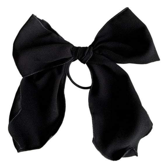 HEMOTON Chic Bowknot Hair Scrunchies for Everyday Wear Fabric Ponytail Holders in Black Size 2PCS