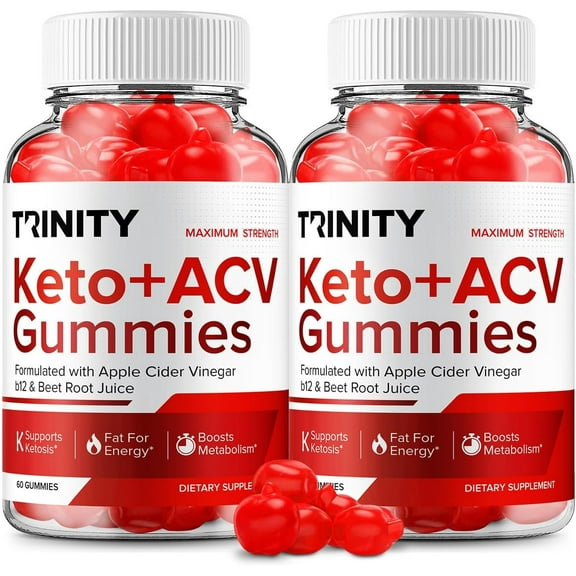 2 Pack Trinity Keto ACV Gummies Trinity ACV Keto - Advanced Formula Plus Apple Cider Vinegar Keto Gummies Dietary Supplement B12 Beet Root Juice Men Women 120 Gummies 120 Gummies