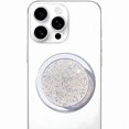 thumbnail image 1 of wonima02 Magnetic Phone Handle Compatible with Phones, Foldable Phone Grip Stand for Smart Phones, Tablet Computers and Mobile Phone Accessories - Transparent Glitter Resin Powder Silver, 1 of 1