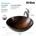 thumbnail image 6 of KRAUS 16 1/2-inch Copper Brown Bathroom Vessel Sink and Spot Free Arlo Faucet Combo Set with Pop-Up Drain, Stainless Brushed Nickel Finish, 6 of 9