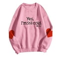 thumbnail image 4 of Byworldtasic Womens Long Sleeve TopsSweatshirt For Women Crewneck Winter Freezing Sweatshirts Funny Pullover Tops Blouse, 4 of 5