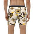 thumbnail image 4 of Rateoe Yellow Flowers Hummingbird Print Men’s Underwear Boxer Briefs Soft Comfortable Underwear Boxer Briefs, Long Leg Briefs,Anti-chafing Boxer Briefs, 4 of 7