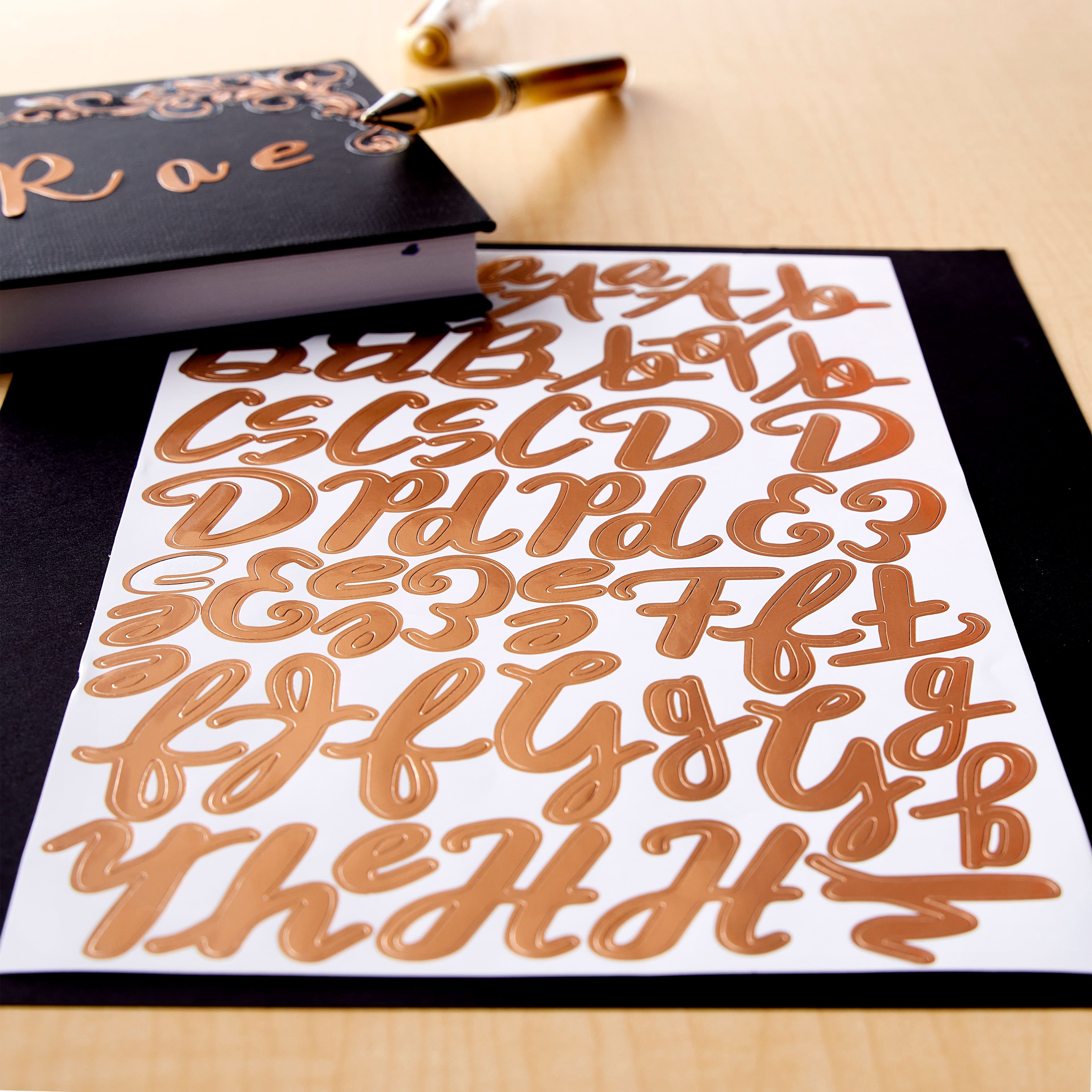 Recollections Rose Gold Handwritten Alphabet Stickers, 12 Packs: 235 ct. (2,820 total)