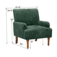 thumbnail image 6 of S-HOME Classic Mid-Century Modern Chair Plush Upholstered Armchair with 9-Inch Solid Wood Legs for Living Room Seating, Green, 6 of 10