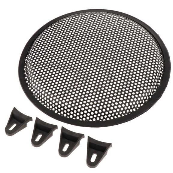 1Piece Speaker cover and case with 4Pcs Screws & 4Pcs Fix Bracket Inches Speaker Mounting Home Audio DIY, Black