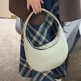 thumbnail image 5 of Bolso de hombro con media luna para mujer, bolsa de mano de cuero genuino de lujo, informal, combina con todo, estilo francés, 5 of 5