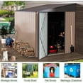 thumbnail image 3 of AECOJOY  Outdoor Storage Side Shed Metal Attached with Lockable Door 6' x 8' - Grey, 3 of 5