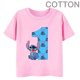 thumbnail image 2 of Camiseta de algodón para niños de Disney con combinación de nombre y dígitos 1, 2, 3 y 4 de PINK Stitch, dibujos animados Kawaii, informal, para niñas y niños, estilo Harajuku, 2 of 5